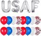 Patriotic USAF Balloons,US Air Force Theme Party Decorations,4 USAF Mylar Balloons & 16 Patriotic Latex Balloons.Great for Patriotic Events &Graduation &Ritirement &Homecomings